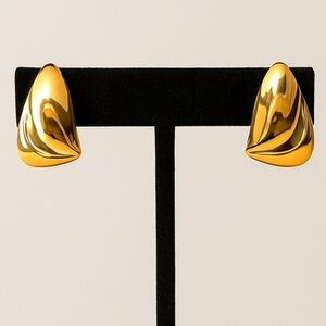 Givenchy Vintage Gold-Tone Sculptural Earrings – 1981